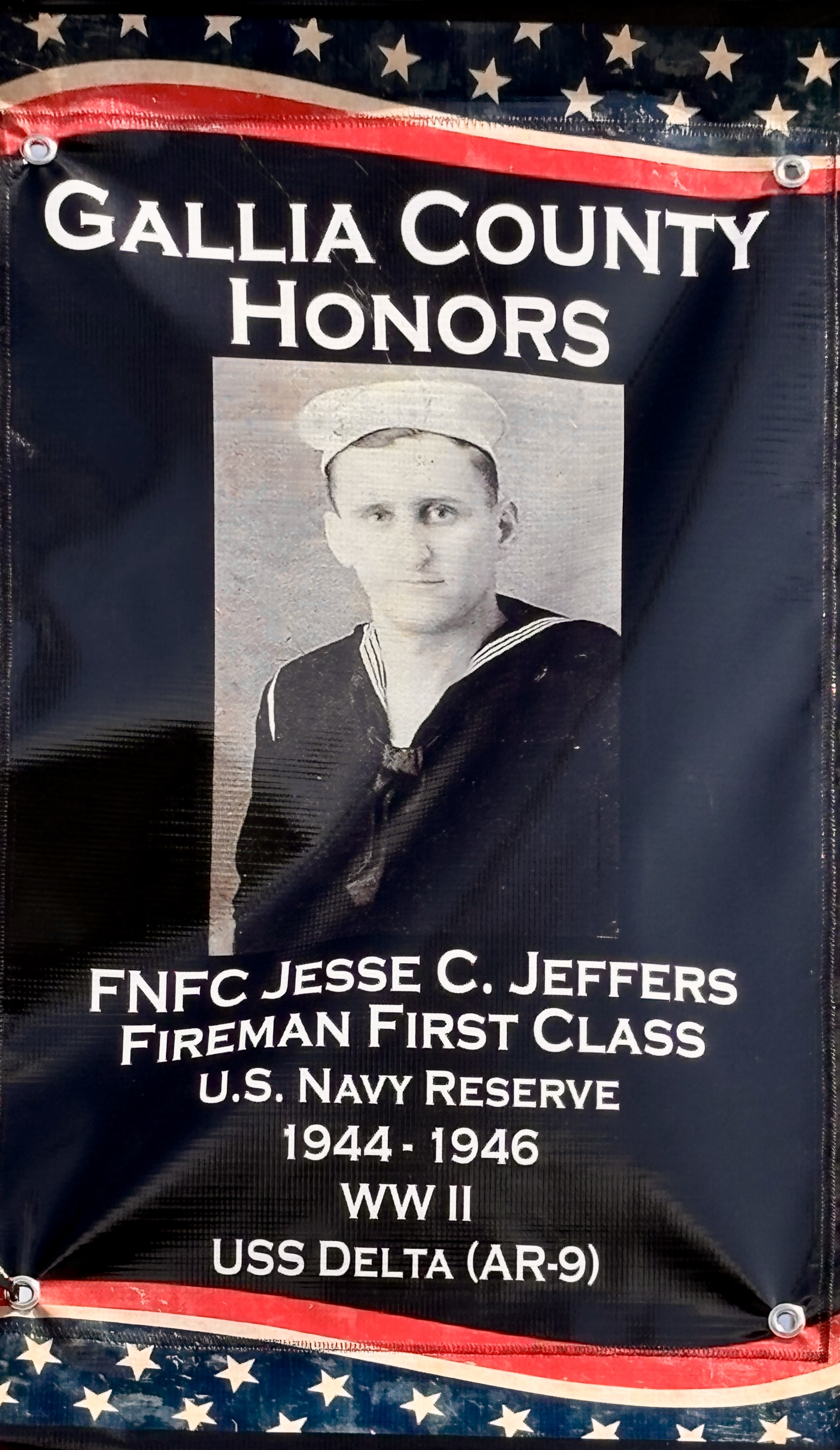 BN 0107 FNFC Jesse C Jeffers USNR 1944 1946 WW II photo