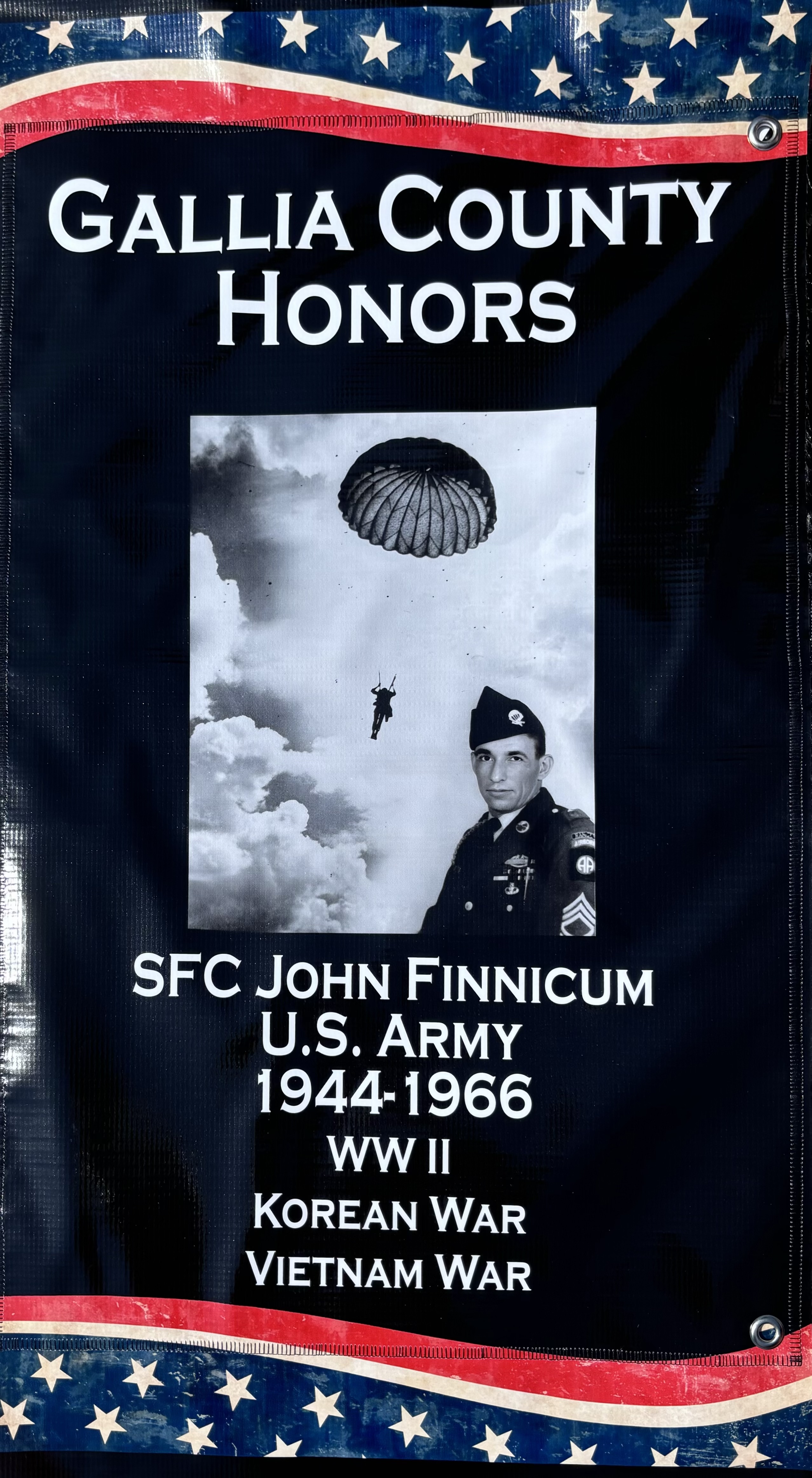 BN 0118 SFC John Finnicum USA 1944 1966 WW II Korea Vietnam photo